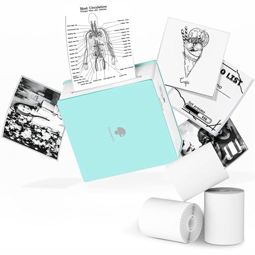 Phomemo Taschendrucker 3 Papierrollen enthalten-Mini Drucker Tragbarer Fotodrucker mit...