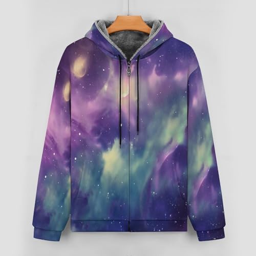 Sweat à capuche zippé motif univers avec isolation polaire intégrale - 6