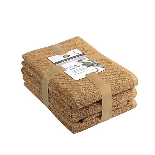 Gözze - Frottier-Set, 2 Handtücher (50 x 100 cm), 2 Duschtücher (70 x 140 cm) und 2 Gästetücher (30 x 50 cm), 100% Baumwolle, 480 g/m² - Sand