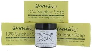 Avena Sulphur Soap & Avena Sulphur Cream Sulfur Ointment Skin Care For Acne Sulphur Ointment Sulfur Soap Large 200g Bar