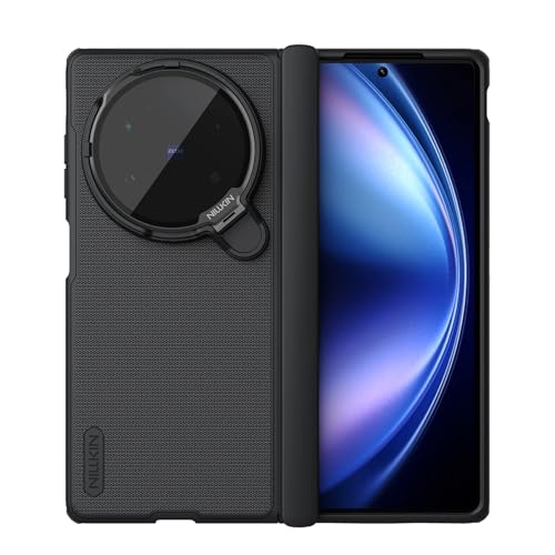 Image of Nillkin Case for Vivo X Fold 5 (8.03 inch Inch) Super Frosted Shield Prop Flip Lens Camera Magnetic Case (Works Mag Safe) TPU + PC Wireless Charging Black