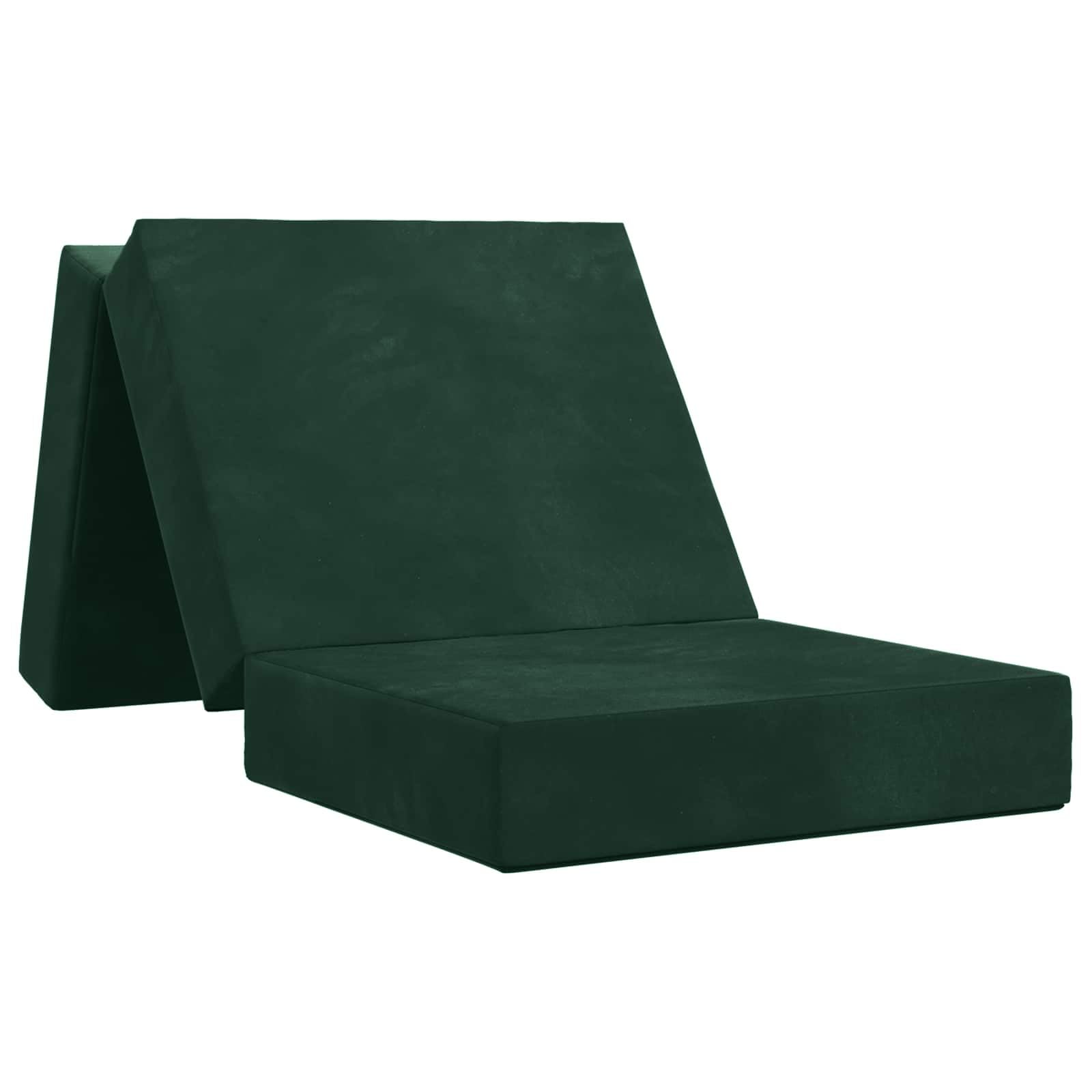 Sofa rozkładana 90 x 67 x 45 cm ciemnozielona pianka poliestrowa