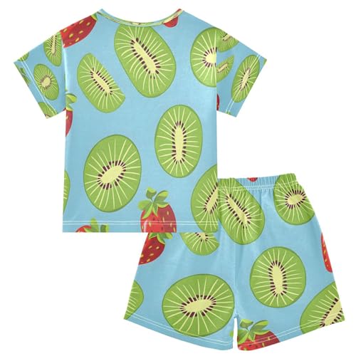 senya Short Sleeve Pajamas Sets Summer Cotton Sleepwear Kiwis and Strawberries2