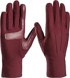isotoner Women’s Spandex Cold Weather Stretch Gloves with Warm Fleece Lining, Plum, One Size