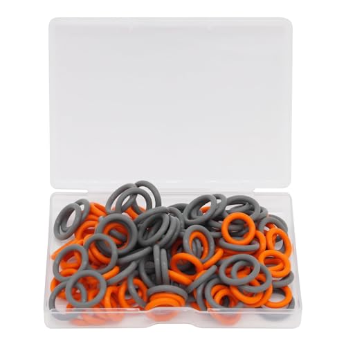 PWBBDSC 1/4 & 3/8 Pressure Washer O-Rings for Quick Coupler (60+60PC) Compatible with M22 Quick Connect Coupler High Temperature & Buna-N Material (Red+Grey)