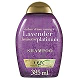 Color Champú Revitalizante OGX - Acondicionador, hidratante, tonificante y revitalizante, platino luminiscente, lavanda, 385 ml