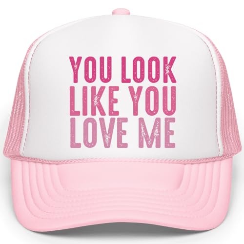 Image of You Look Like You Love Me Trucker Hat Country Song Lyrics Adult Classic 5 Panel Mesh Snapback