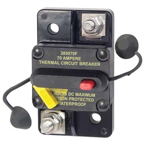 Blue Sea Systems 7185 Serie 285 Disyuntor térmico, Montaje en Superficie, 48 V CC, 70 A