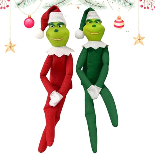 Grin-ch Kuscheltier Christmas, 2 Stuck Green PlüSchtier Elf mit...