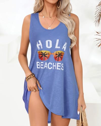 Image of elescat Womens Swimsuit Cover Up Summer Sleeveless T Shirt Beach Dress Tank Bikini Coverups 2026