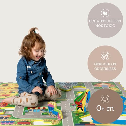 Straße Puzzlematte Baby 120x120 cm Autoteppich Kinder 16 Platten – Ansicht 5