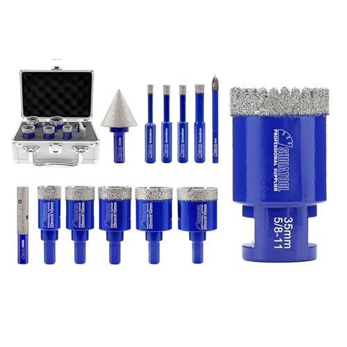 Brocas de diamante kit 12 piezas para porcelana y mármol miniatura 1