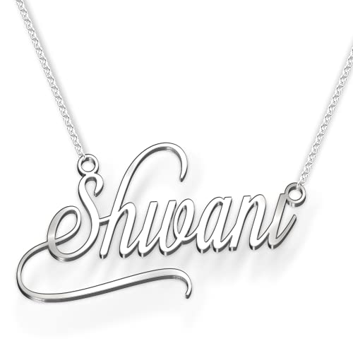 Image of Shivani Cursive Gold & Silver Name Pendant Necklace, Best Jewelry Gift for Girls.