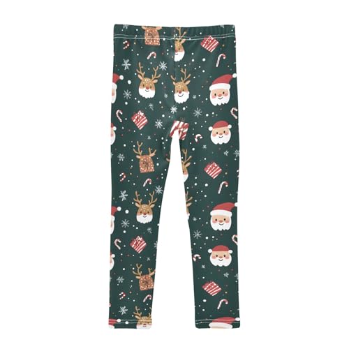 Christmas Reindeer Faces Girls Leggings Athletic Pants Tights Stretch Bottom2