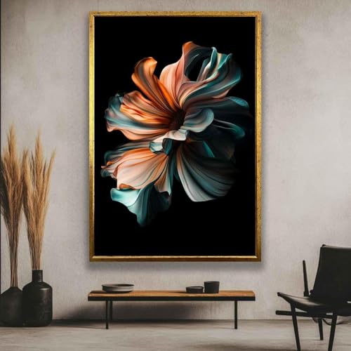 Art botanique affiche fleurs bleues décoration murale florale en toile