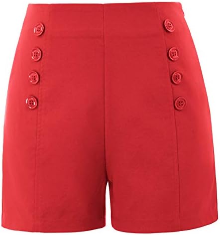 Belle Poque Women High Waist Stretch Sailor Pinup Shorts