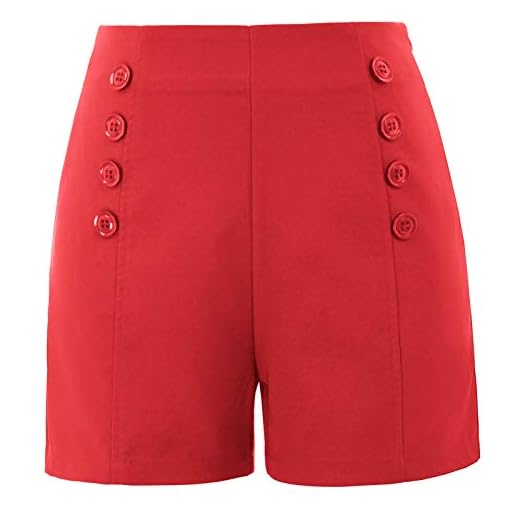 Women's High Waist Buttons Decorated Shorts