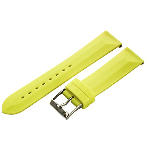 Clockwork Synergy - Divers Silicone Watch Band Straps - Lime Yellow - 16mm for Men Women