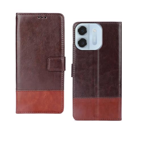 Image of amazon basics Ai+ Pulse 2 5G Flip Cover | Card Pockets Wallet & Stand | Flip Cover for Ai+ Pulse 2 5G (Coffee and Tan)