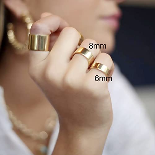 Hj Huaj 14K Gold Plated Rings For Women Girls Stacking Stackable Band Thumb Pointer Finger Ring Comfort Fit #TOP2