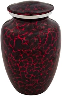 Red Tiger Eye Cremation Urn for Ashes - Extra Large, Aluminum, Red Urn, Extra Large Adult Sized Cremation Urn, 12 Inches High