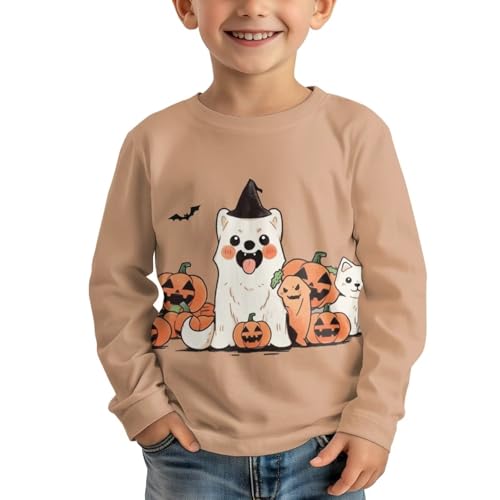 Kids Long Sleeve Shirt Girls Boys Soft Crewneck Trendy Graphic Print Comfy Stretch Casual Tops Daily Wear for Child