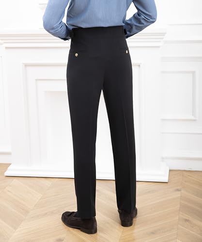 Men's Gurkha Naples Italian Old Money Style Corduroy No Need to tie a Belt High Waisted Dress Pants3