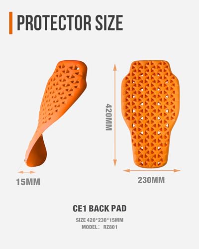 Borleni RZ801US Ce Level 1 Back Armor Protection Pad Motorcycle Back Protector Sports Body Armor Motorcycle Jacket Replacement thumb #1