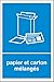 Signe de Recyclage du Papier et des Cartes - Autocollant 150mm x 100mm