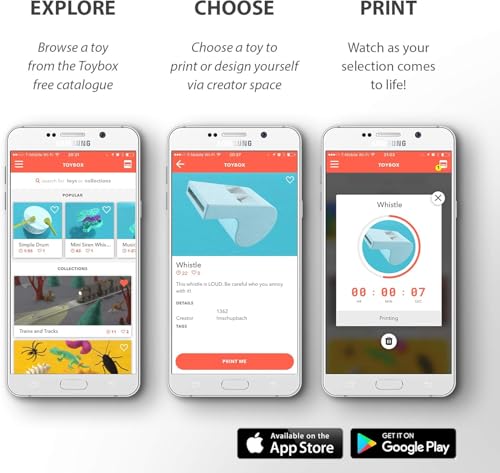 Toybox One-Touch 3D-printer voor kinderen en familie, zonder software nodig, je persoonlijke speelgoedfabriek, meer dan 10.000 digitale ontwerpen, creatief leren thuis (Alpha 2) - Afbeelding 6