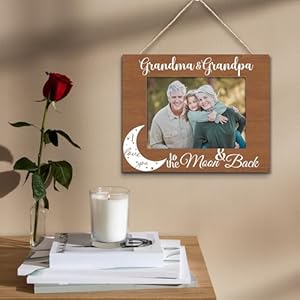 Grandparents Photo Frame Gifts - Grandparents Gifts from Grandkids, Grandma & Grandpa, I Love You to the Moon and Back Wooden Picture Frame for Tabletop or Wall Hanging 5x7 Photo Grandparents Photo Frame Gifts Grandparents Gifts from Grandkids Grandma Grandpa I Love You to the Moon and Back Wooden Picture Frame for Tabletop or Wall Hanging 5×7 Photo