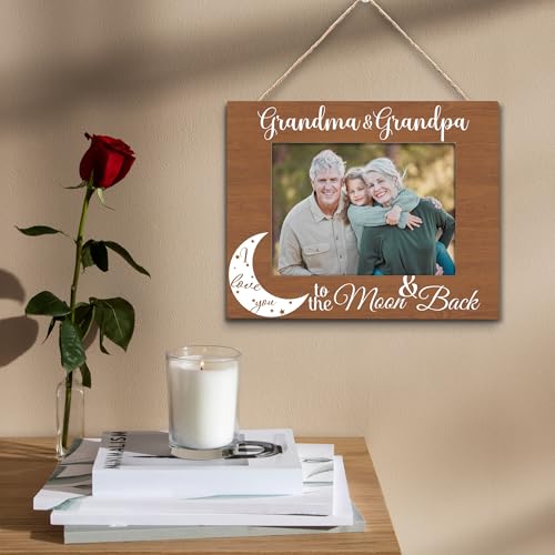 Grandparents-Photo-Frame-Gifts-Grandparents-Gifts-from-Grandkids-Grandma-Grandpa-I-Love-You-to-the-Moon-and-Back-Wooden-Picture-Frame-for-Tabletop-or-Wall-Hanging-5×7-Photo Grandparents Photo Frame Gifts Grandparents Gifts from Grandkids Grandma Grandpa I Love You to the Moon and Back Wooden Picture Frame for Tabletop or Wall Hanging 5×7 Photo