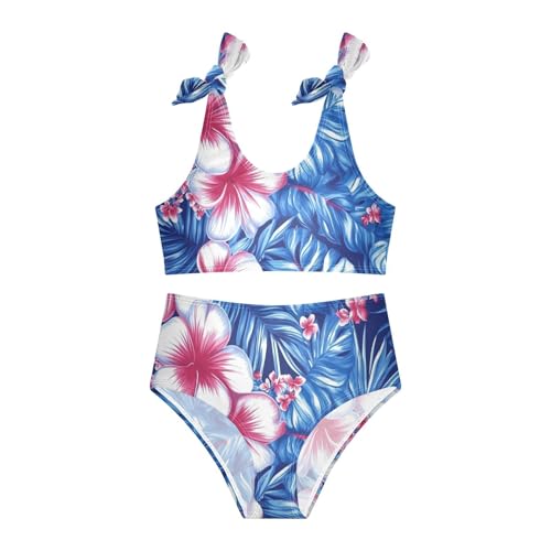 KLL Baseball Blue Stripe Girls' Two Pieces Bikini Set Scoop Neck Bathing Suit Swimming Suits Cute Shoulder Strap3