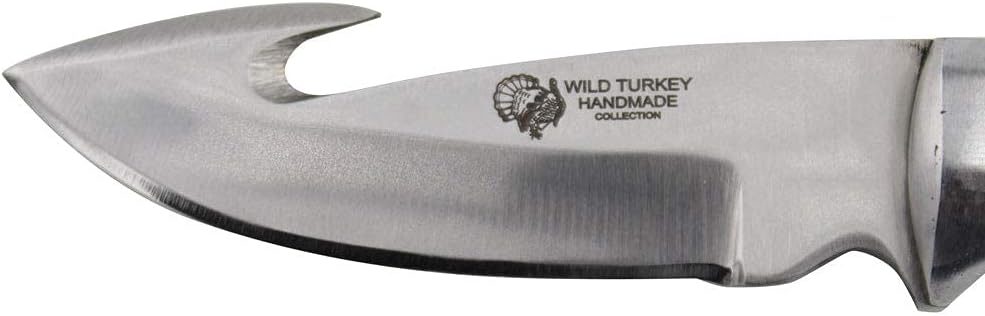 Wild Turkey Handmade Collection Full Tang Fixed Blade Real Bone Handle Skinner Knife w/Leather Sheath.. (4023CB)
