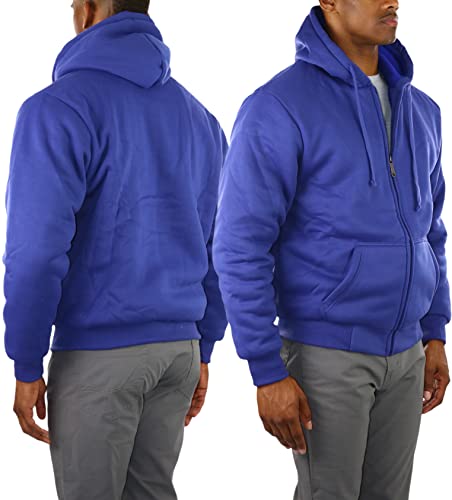 Image of ToBeInStyle Men's Polar Fleece Long Sleeve Zip Up Kangaroo Pocket Cold Weather Hoodie Jacket