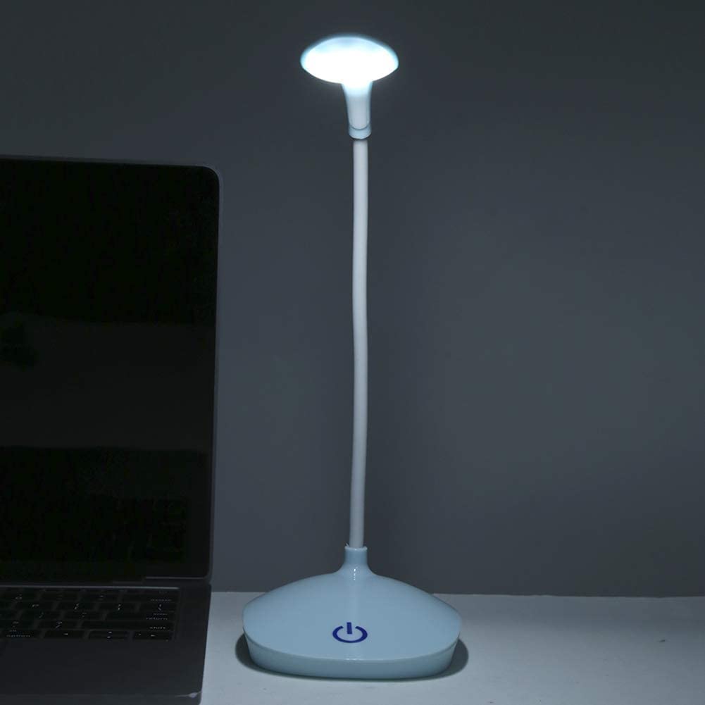 Lámpara Escritorio Lámpara De Escritorio LED Mesa Recargable por USB Plegable Lámparas para Oficina En Casa 360 Grados Ajustable Protección Ocular(Blue)