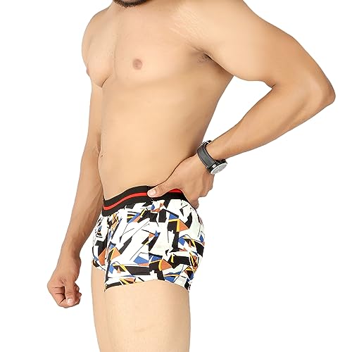 Image of Regular Fit Printed Cotton Trunks for Men |Combed Cotton, Stretchy Fabric, Anti-Bacterial and Microfibre Waistband (TKP)