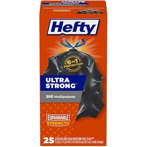 Hefty Ultra Strong Trash Bags, Black, Unscented, 30 Gallon, 25 Count Cover