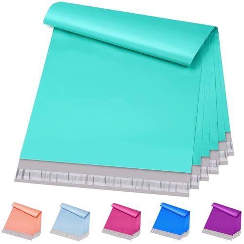 Image of Metronic Poly Mailers 12x15.5 100 Pack Thick Self-Seal Shipping Bags, Teal | Strong Adhensive Mailers Poly Bags, Waterproof and Tear-resistant Shipping Envelopes, Mailing Bags for Clothes Small Business