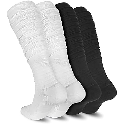 Dingcooler Scrunch Football Socks 2 Pack, Extra Long Padded Athletic Socks for Men & Women Cover