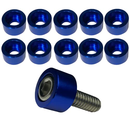 Blue 1/4" Hex Allen Bolt Cups Engine Dressup Washers