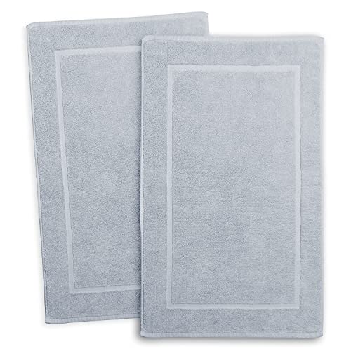 Image of Hearth & Harbor Bath Mat Towels - 100% Ring Spun Cotton Luxury Towels - Ultra Soft & Highly Absorbent, Bathroom Towels, Floor Mat - Ice Blue