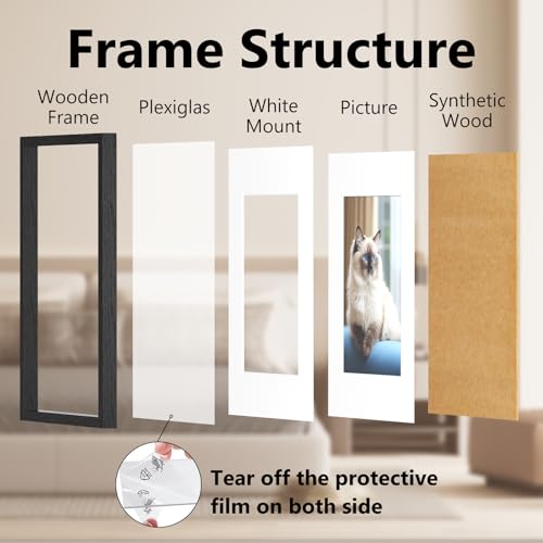RUN HELIX A3 Picture Frame Set of 4, A3 Frame,White Picture Frame 42 x 29.7cm, 4 Pack A3 photo Frames,Plexiglass, A3 Poster Frame With Wall Hanging - Image 2