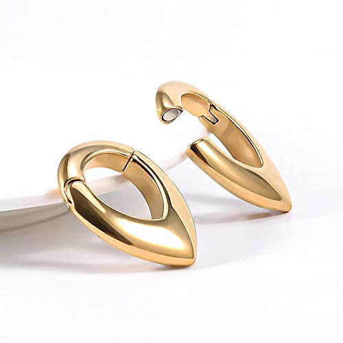 PUNKYOUTH Ear Hanger Weights for Stretched Ear Lobe Stainless Steel Ear Gauges 2g(6mm) Ear Plugs Tunnels Body Piercing Jewelry Kit3