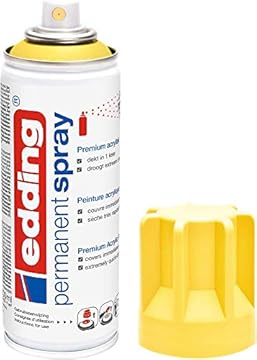 edding 5200 Permanent Spray – Yellow Traffic Matt – 200 ml – Acrylic Paint for Painting or Decorating Glass, Metal, Wood, Ceramic, Plastic, Canvas, Acrylic Spray Paint