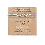 SAM & LORI Stocking Stuffers for Teens Girl 2025 Christmas Gifts Women Best Friend Silver Bracelets Friendship Birthday Inspirational Bestie Sister Ideas Bangle Bracelet Stackable Valentines Day Her