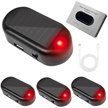 RQG Fake Car Alarm,Fake Car Alarm Light,Solar Power Fake Alarm Light for Car/Home/Factory Security,Deter Those with Evil Intentions,Protect Your Property from ThievesRed*4pcs