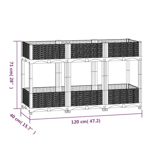 Carré potager surélevé robuste en polypropylène résistant pour herbes et fleurs - 8