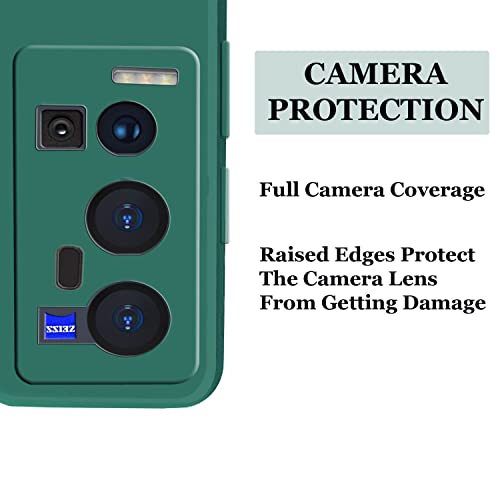 Image of A rtistque Liquid TPU Silicone Matte Shockproof Flexible with Camera Protection Soft Back Cover Case for Vivo X60 Pro Plus - Green
