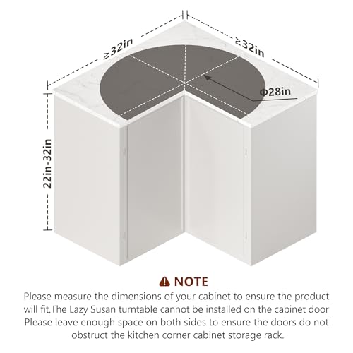 Ordercrafters ZWL001 28 Inch Blind Corner Cabinet Organizer, 2-Shelf Lazy Susan Turntable For Cabinet, 270° Kidney Chrome Kitchen Corner Cabinet Lazy Susan Organizers And Storage thumb #2